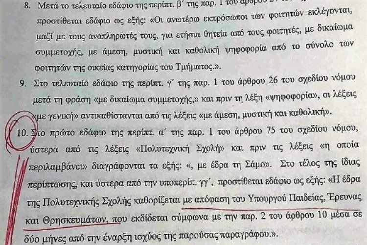 Τοπικιστικά παιχνίδια Γαβρόγλου για την Πολυτεχνική Σχολή του Πανεπιστημίου Αιγαίου - Η  νέα ρύθμιση