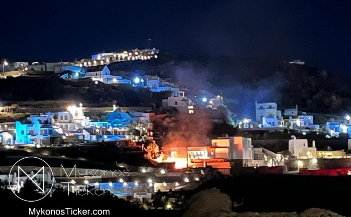 Mykonos: Φωτιά σε νεοανεγειρόμενη οικοδομή στην περιοχή Ορνός
