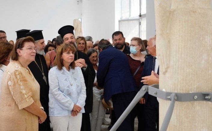 The Kore of Thira: President Sakellaropoulou attends inauguration of temporary exhibition of Kore of Thira