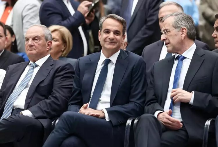 National Elections 2023: Οι συμβολισμοί της κοινής εμφάνισης Μητσοτάκη με Καραμανλή και Σαμαρά - Τα μηνύματα και οι αποδέκτες