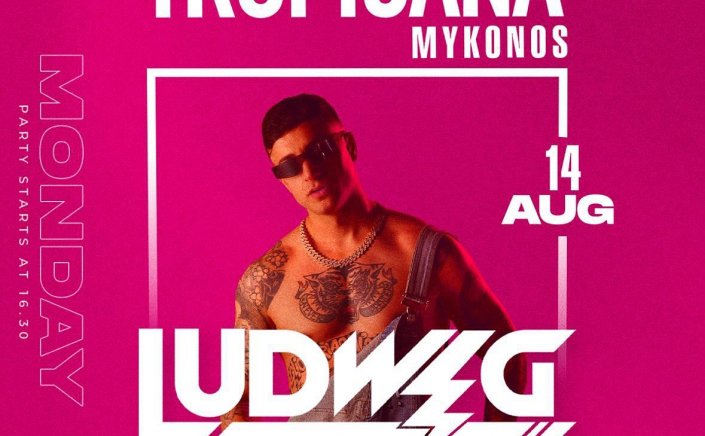 Tropicana Mykonos Party: DJ Ludwig on the decks of Tropicana, Monday August 14th, 2023. Are you ready to live the experience ? [pics]