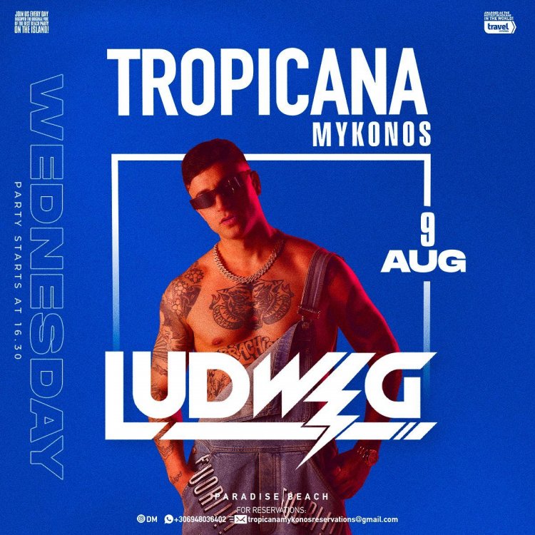 Tropicana Mykonos: DJ Ludwig on the decks of Tropicana, Wednesday August 9th, 2023. Are you ready to live the experience ? [pics]