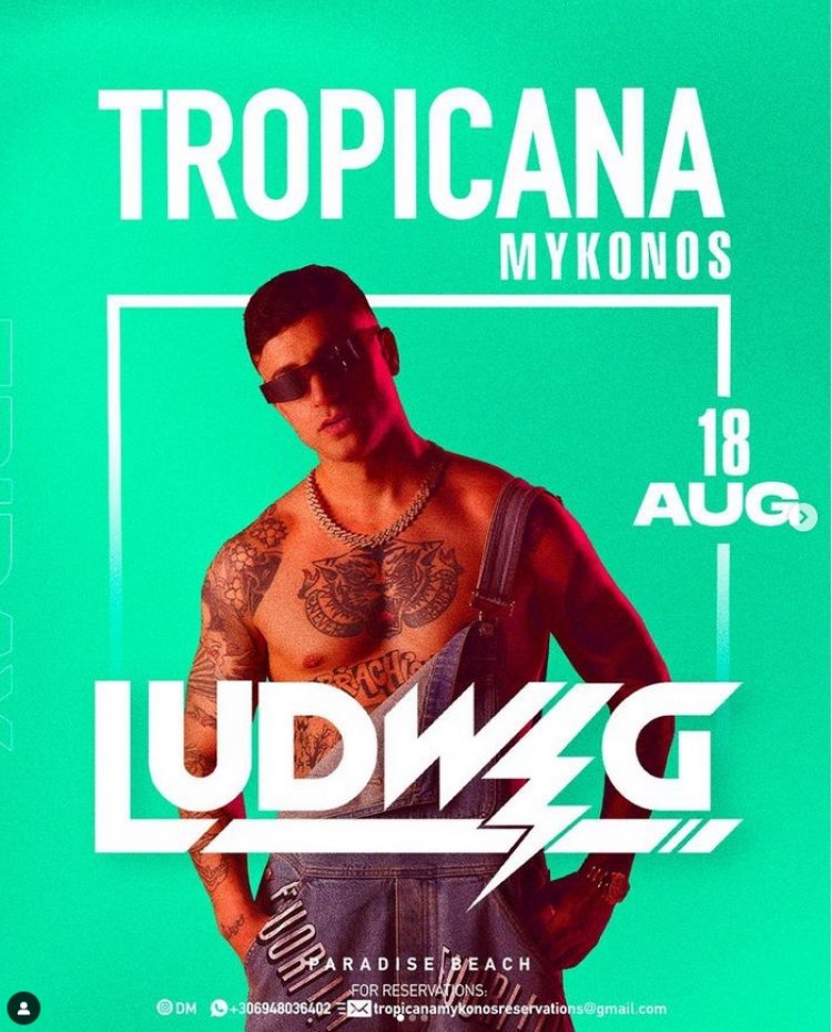 Tropicana Mykonos Party: DJ Ludwig on the decks of Tropicana, Friday August 18th, 2023. Are you ready to live the experience ? [pics]
