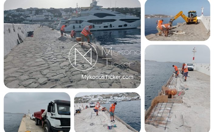 Χρήστος Βερώνης: Αποκατάσταση κρηπιδώματος στο Παλιό Λιμάνι Μυκόνου [εικόνες & video]