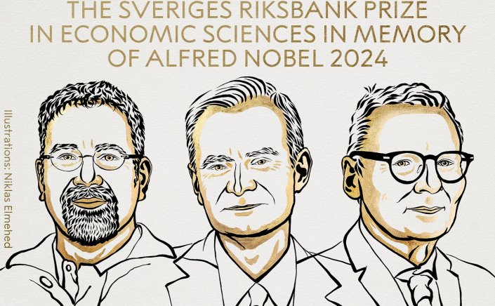 The Nobel Economic Sciences Prize 2024: To Νόμπελ Οικονομίας στους Daron Acemoglu, Simon Johnson & James A. Robinson, για μελέτες της επιρροής των θεσμών στην κοινωνική ευημερία