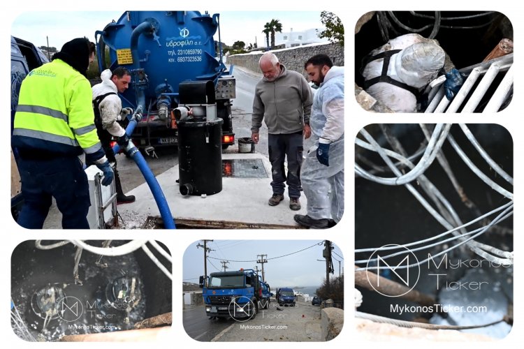 Προληπτικός έλεγχος και ολιστικός καθαρισμός του αντλιοστασίου λυμάτων στην Ψαρού [Εικόνες & Video]