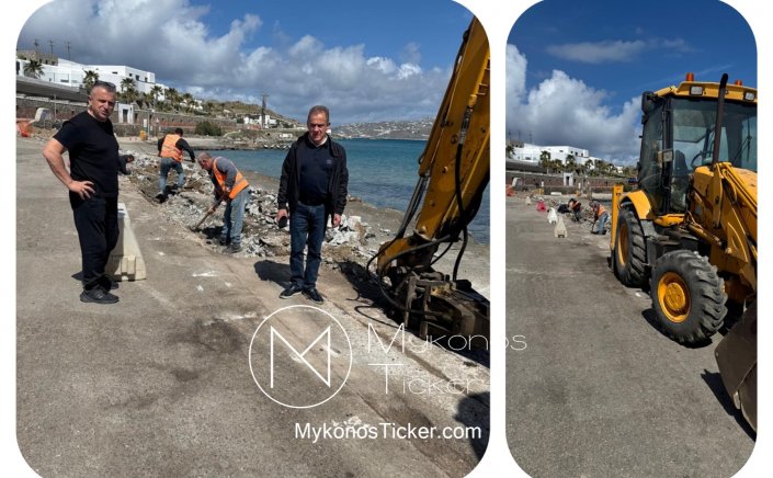 Xpήστos Bεpώvηs: Σε πλήρη εξέλιξη το έργο “Κατασκευή Νέου Δικτύου Άντλησης θαλασσινού Νερού” της ΔEYA Mυκόvoυ στov Kόpφo