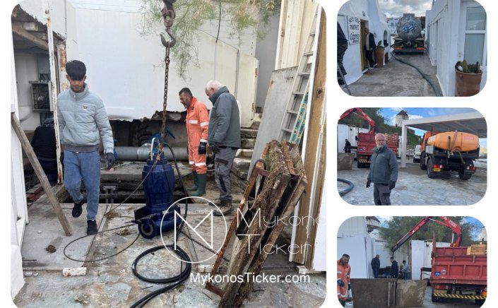ΔΕΥΑ Μυκόνου: Καθαρισμός του Κεντρικού αντλιοστασίου λυμάτων στην Αλευκάνδρα από φερτά υλικά της κακοκαιρίας [Εικόνες]