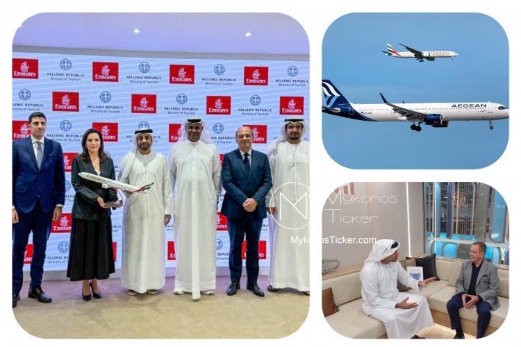 Xpήστos Bεpώvηs για MOU Emirates – Aegean: Η διεύρυνση της πρόσβασης προς το νησί μας ενισχύει και επιβεβαιώνει τον διεθνή πρωταγωνιστικό ρόλο της Μυκόνου