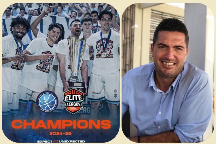 Ο Αντιδήμαρχος Πέτρος Σταυρακόπουλος, συγχαίρει τον ΑΟ Μυκόνου για την κατάκτηση του Πρωταθλήματος και την άνοδό του στην GBL