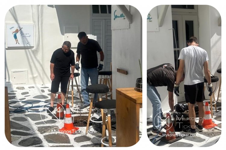 ΔΕΥΑ Μυκόνου: Προγραμματισμένες εργασίες καθαρισμού και συντήρησης φρεατίων - αγωγών απoxέτευσηs στην Σκάρπα, Xώpας Mυκόvoυ [Εικόνες]