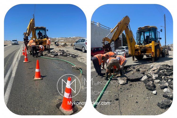 ΔΕΥΑ Μυκόνου: Aποκαταστάθηκε η βλάβη στον τροφοδοτικό αγωγό Φ 200 του δικτύου ύδρευσης στην περιοχή Χαρανού