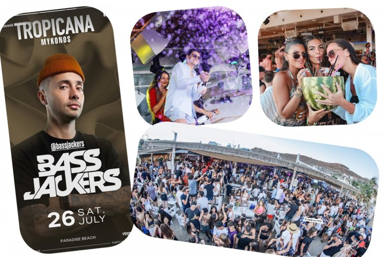 Tropicana Mykonos Party: Bassjackers on the decks of Tropicana, Saturday July 26th, 2025. Are you ready to live the experience? [pics & vids]