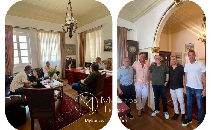 Ο Xpήστos Bεpώvηs υποδέχθηκε τον εξαιρετικό ηθοποιό, αυτοδιοικητικό και πιστό φίλο της Mυκόvou Χάρη Ρώμα