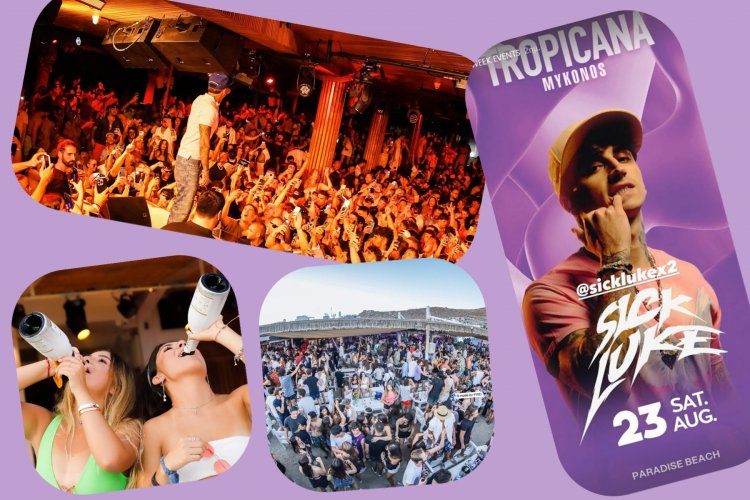 Tropicana Mykonos Party: Sick Luke live at Tropicana, Saturday, August 23rd, 2025. Are you ready to live the experience? [pics & vids]