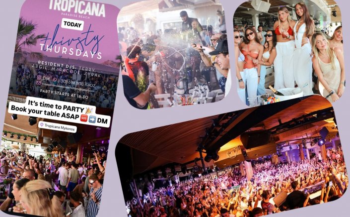 Tropicana Mykonos Party: Djs Terry, Argie, Mark Code and Zyrak on the decks of Tropicana, Thursday October 9th 2025 Are you ready to live the experience? [pics & vids]