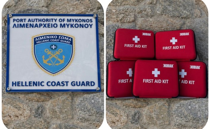 Maritime Safety & CSR: Το θερμό «Ευχαριστώ» του Λιμεναρχείου Μυκόνου στο Paradise Resort για την δωρεά First Aid Kits NOBIAK στα περιπολικά