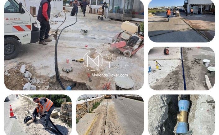 Τέλος Εποχής: Η ΔΕΥΑΜ ξηλώνει τους σκουριασμένους αγωγούς στην Δημοτική Πλατεία της Άνω Μεράς και γυρίζει σελίδα για πάντα