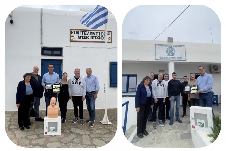 AED Donation Mykonos 2026: Η Μυκονιάτικη Αλληλεγγύη δωρίζει Απινιδωτές σε Αστυνομία και Λύκεια - Μια πράξη που σώζει Ζωές