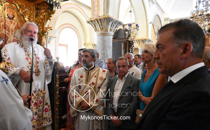 "Apodosis of the Dormition: Βρούτσης και Βερώνης παρέστησαν στην μυσταγωγία επί τη Αποδόσει της Κοιμήσεως της Θεοτόκου στην Ι.Μ. Παναγάις Τουρλιανής