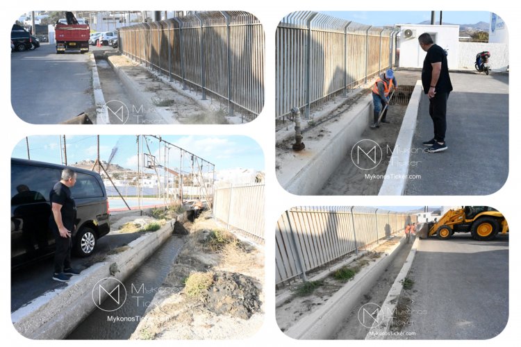 Stormwater Resilience: Τόνοι Ιζημάτων Απομακρύνθηκαν από την Τάφρο Ομβρίων στο Στάδιο Κόρφου - Έργο Ορατό στους Μυκονιάτες